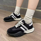 Women's Spring Thick-Soled Dad Sneakers, Color-Blocked Platform Waffle Shoes, Versatile Soft-Soled Casual Shoes for Women