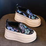 Inner Height All-match Leg Breathable Mesh Shoes Women's 2024 Summer New Lazy Wedge Heels Platform Platform Single-layer Shoes