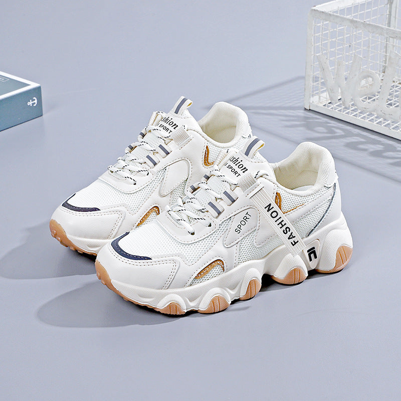 2026 Hot-Selling Spring Outdoor Running Sports Shoes Korean Style Soft-Soled Casual Shoes Mesh Versatile Thick-Soled Dad Shoes for Women