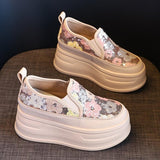 Inner Height All-match Leg Breathable Mesh Shoes Women's 2024 Summer New Lazy Wedge Heels Platform Platform Single-layer Shoes