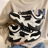 Women's Dad Sneakers Ins 2025 Spring and Autumn New Versatile Color-Blocking Thick-Soled Height-Increasing Casual Sports Shoes Trendy