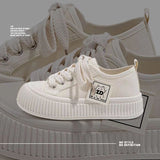 Women's thick-soled canvas shoes 2024 New breathable white shoes soft-soled lightweight casual sneakers for students ins fashion