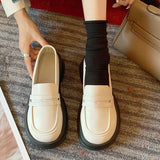Japanese Small Leather Shoes Women's 2025 Autumn New British Style Black Platform Loafers One-Pedal JK Uniform Shoes