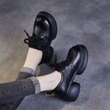Thick-soled small leather shoes women's 2025 spring new single-layer shoes slimming British style small height work shoes