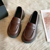 Japanese Small Leather Shoes Women's 2025 Autumn New British Style Black Platform Loafers One-Pedal JK Uniform Shoes