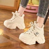 High heel daddy shoes for women 2024 spring new single shoes platform platform hidden height increasing women's shoes show feet small