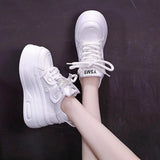 Black and White Panda Shoes for Women 2025 Autum New Style Small 8cm Platform Thick Sole Heightening White Shoes for Sports and Leisure