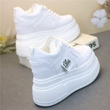 Explosive all-match soft bottom new white shoes wear-resistant thick bottom board shoes increased women's shoes small slim shoes women