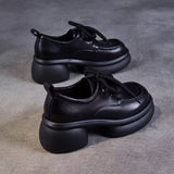 Thick-soled small leather shoes women's 2025 spring new single-layer shoes slimming British style small height work shoes