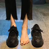 Korean Style Summer Thick-soled Torre Shoes Women's 2023 New Foot-showing Small Height-increasing All-match Breathable Sports Casual Shoes