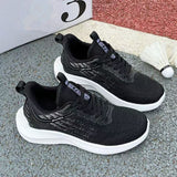 Autumn New Breathable Trendy Women's Running Shoes for Students, Lightweight Lace-Up Thick-Soled Women's Sports Shoes for Foreign Trade