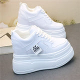 Explosive all-match soft bottom new white shoes wear-resistant thick bottom board shoes increased women's shoes small slim shoes women