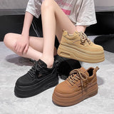 Small height 8cm thick-soled dad shoes women's 2024 autumn new versatile soft-soled platform shoes casual sneaker