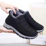 Winter Old Beijing Cloth Shoes Women's Middle-aged and Elderly fleece-lined Thickened sneaker Flat Non-slip Mother Shoes Warm Snow Boots