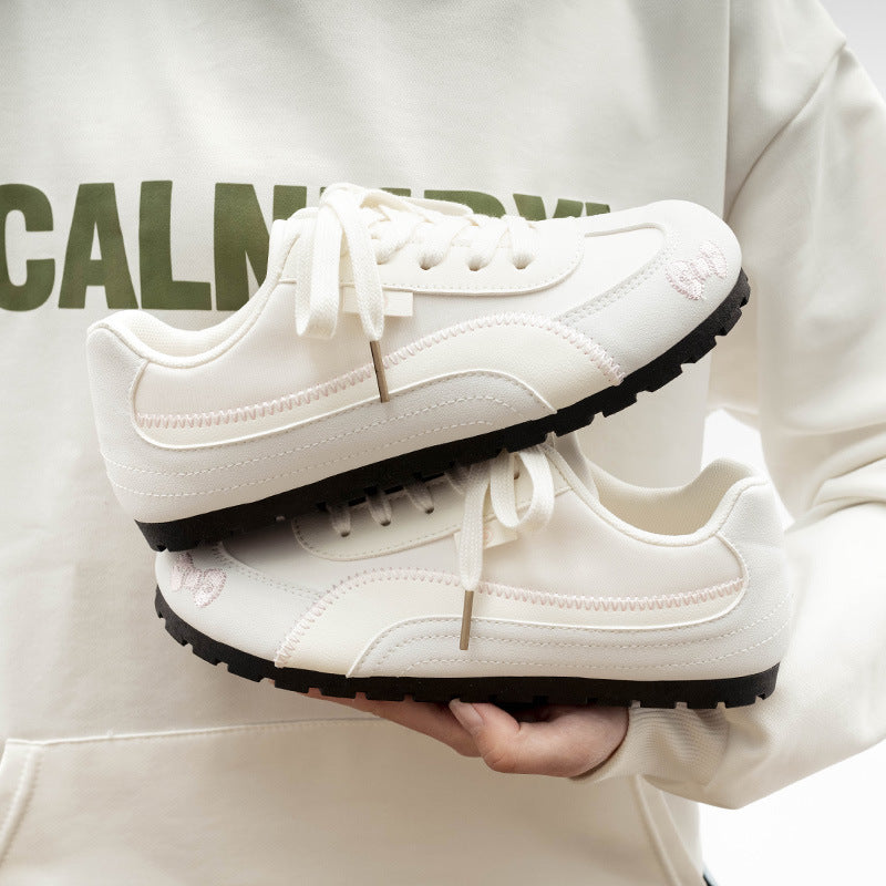Beier Versatile Korean Style Women's 2026 Spring New Sneakers Student Soft-Soled White Shoes German Training Shoes Breathable Single Shoes