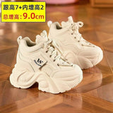High heel daddy shoes for women 2024 spring new single shoes platform platform hidden height increasing women's shoes show feet small
