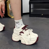 Thick-Soled Height-Increasing Dad Shoes for Petite Women, New Spring Model, Versatile and Popular Platform Casual Sneakers, Low-Top