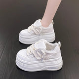 Niche Design Thick Sole Increased White Shoes Women's 2025 Spring New 8cm Casual Shoes Casual sneaker