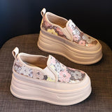 Inner Height All-match Leg Breathable Mesh Shoes Women's 2024 Summer New Lazy Wedge Heels Platform Platform Single-layer Shoes