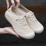 2025 Old Beijing Breathable Soft Sole Lightweight Women's Shoes Plaid Slip-On Lazy Shoes Non-Slip Walking Mom Cloth Shoes