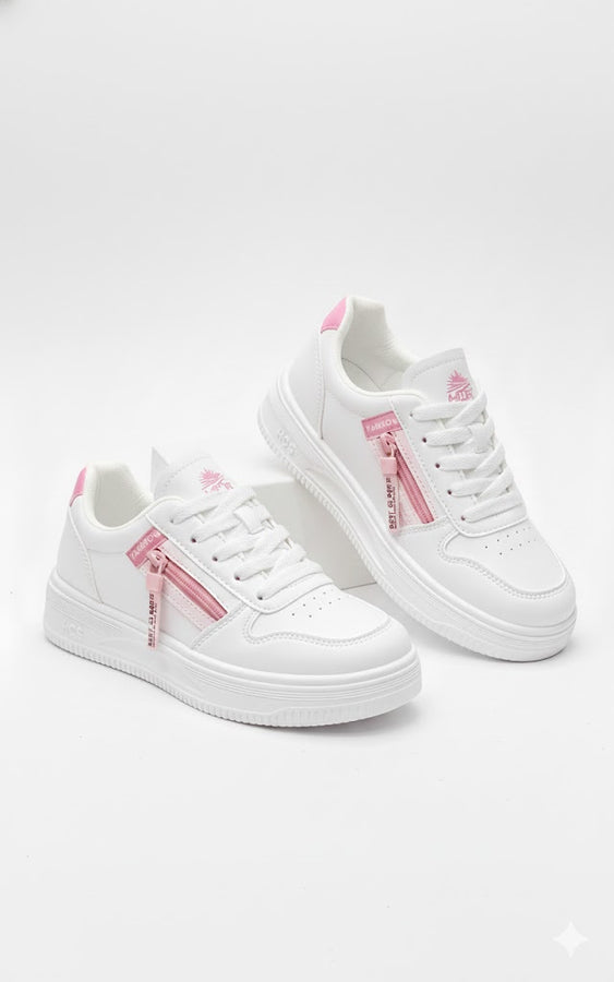 White Platform Sneakers for Women – Trendy Chunky Casual Shoes