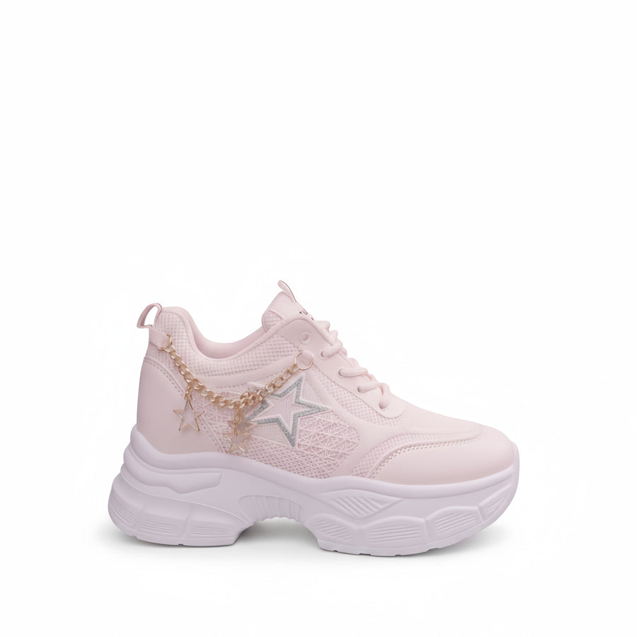 2025 Star Chain Wedge Sneakers for Women – Stylish High Thick Sole Fashion Shoes"