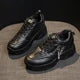 Platform Sneakers Women Shoes 2024 Side Zipper Fashion Casual Shoes Wedge Student Chunky High Heels Sneakers Lady