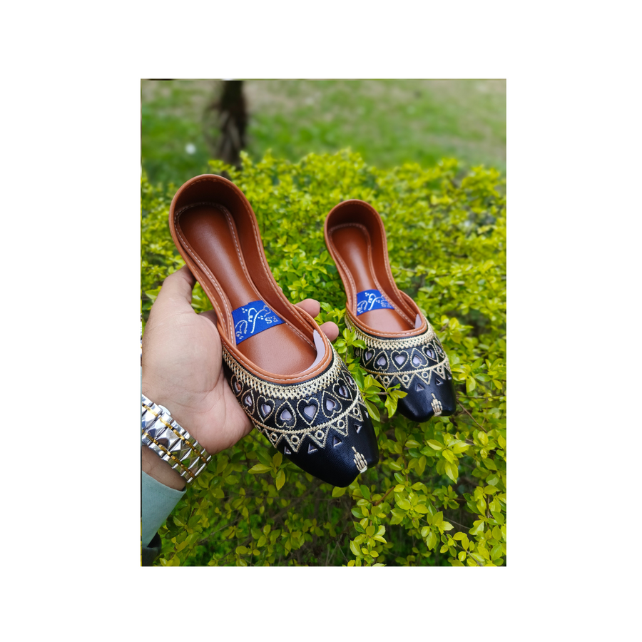 "Blue heart  Khussa for Girls – Elegant & Comfortable Traditional Shoes | RajaFootwear.pk"