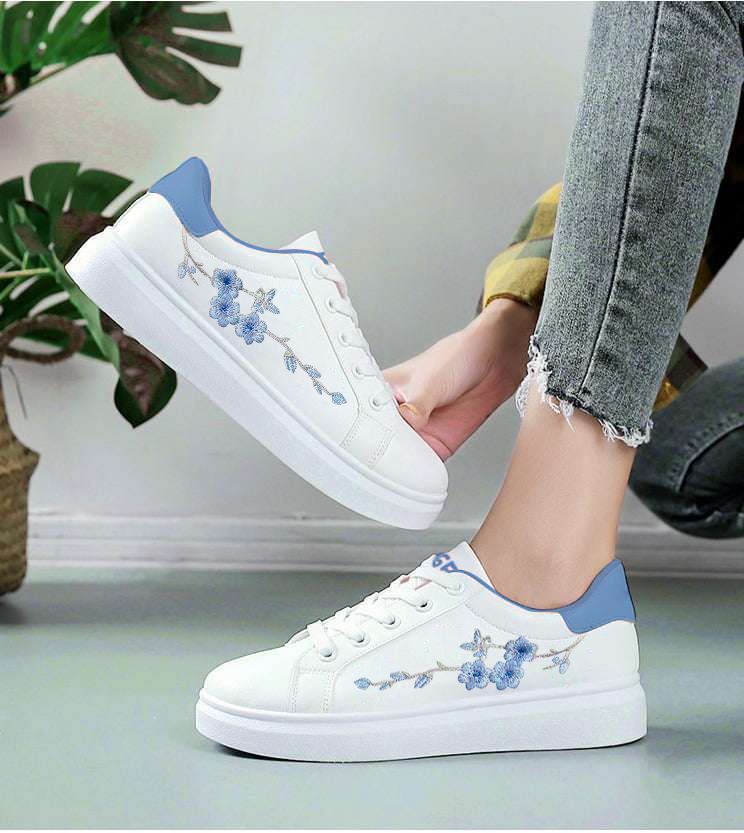 Fashion Embroider Breathble Vulcanized Shoes Women Sneakers Pu Leather Platform Shoes Women Lace Up Casual Shoes 544srf5🌿