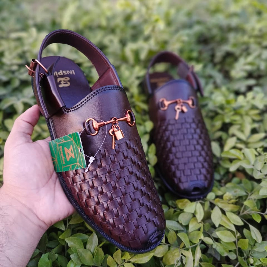 Inspire Men’s Black Traditional Peshawari Sandal – Handcrafted, Premium Comfort