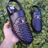 Designer-Inspired Peshawari Sandals for Men – Black, Synthetic, Premium Quality