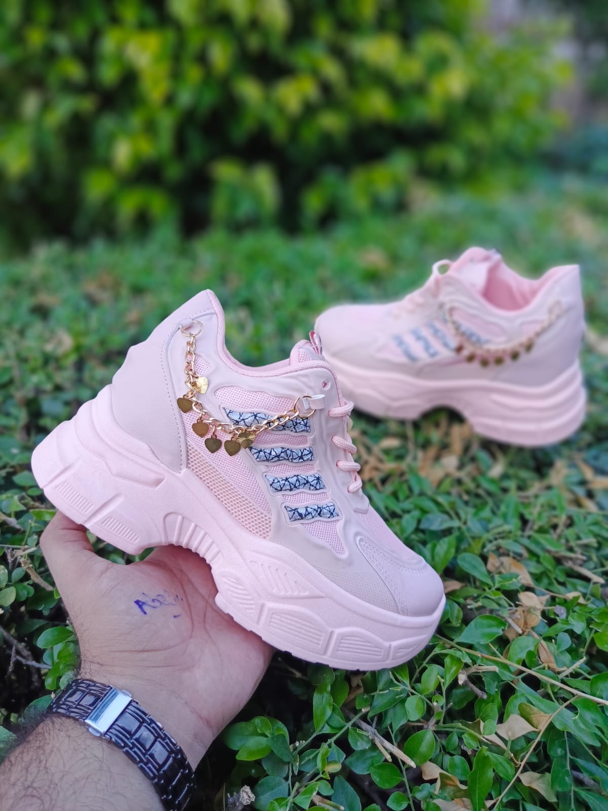 2025 Chunky Sneakers with Golden Charm – Premium Street Style for Women
