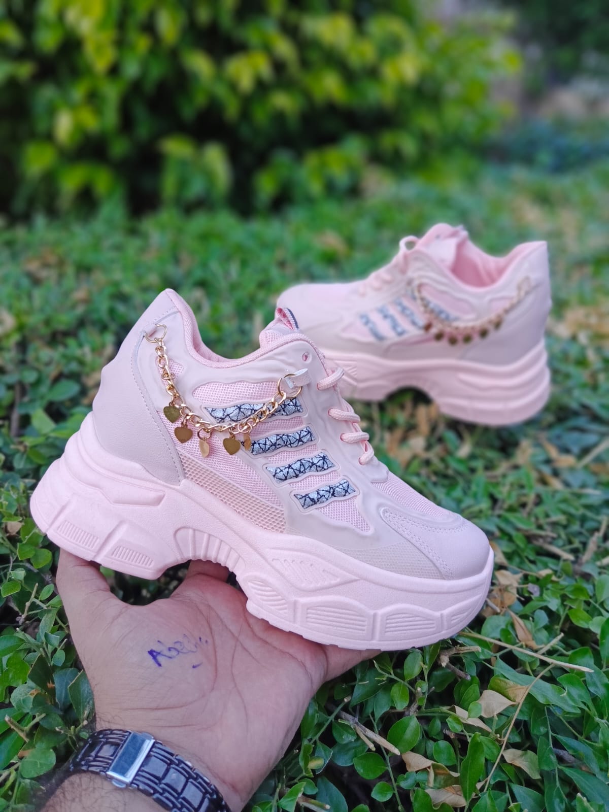2025 Chunky Sneakers with Golden Charm – Premium Street Style for Women