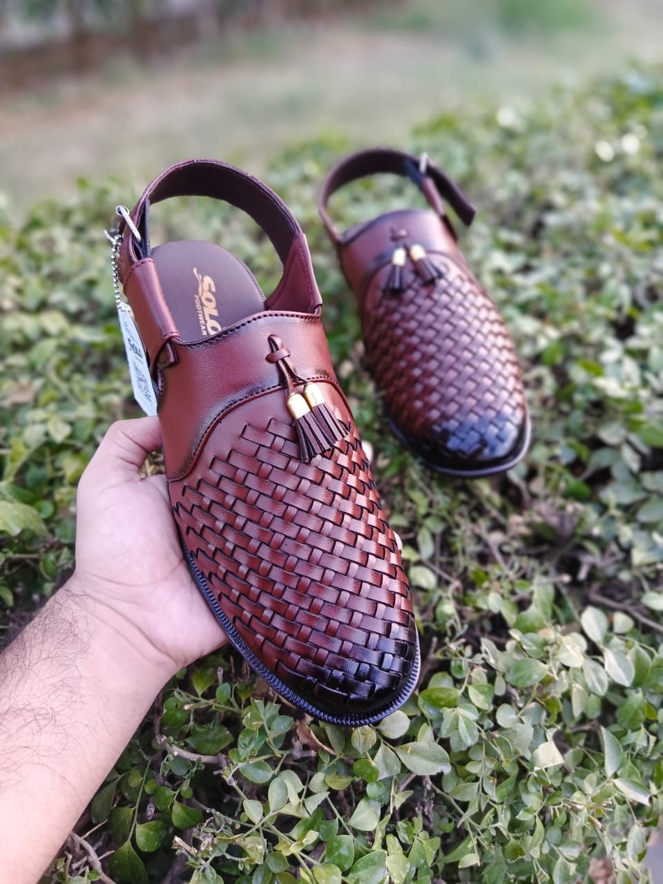 Premium Handcrafted Woven Peshawari Sandal – Classic Brown❤