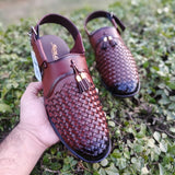 Premium Handcrafted Woven Peshawari Sandal – Classic Brown❤
