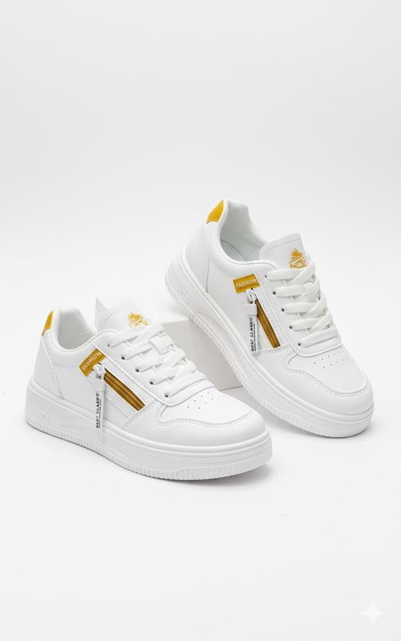 White Platform Sneakers for Women – Trendy Chunky Casual Shoes