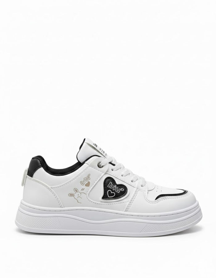 Women’s Cute Bunny Heart White Sneakers – Soft & Comfortable Daily Wear