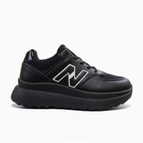 Black Chunky Platform Sneakers for Women