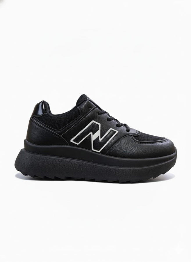 Black Chunky Platform Sneakers for Women