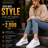 Women's White Casual Sneakers – Lightweight Comfortable Fashion Shoes