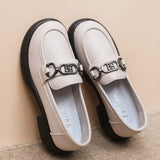 Black British Style Women's Thick Loafers Spring Summer