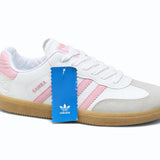 White Pink Samba Style Sneakers for Women – Casual Trendy Shoes (36–41)