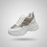 wedge sole-white shiny-glitter sneaker-womens sneakers :