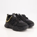 Chunky sole with gold chain sneakers for girl, women's