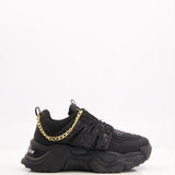 Chunky sole with gold chain sneakers for girl, women's