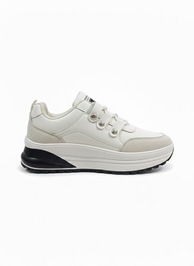 Women’s White Strap Sneakers – Premium Chunky Casual Shoes