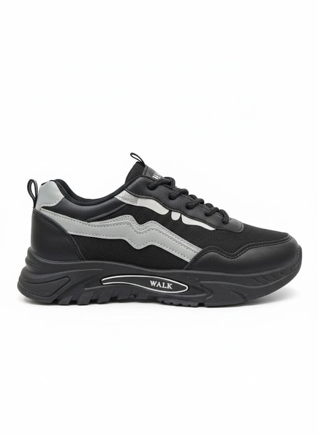 Black & Grey WALK Chunky Sneakers for Women – Comfortable Casual Walking Shoes