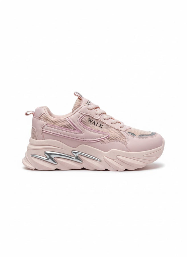 Pink WALK Chunky Sneakers for Women – Sporty Platform Casual Shoes