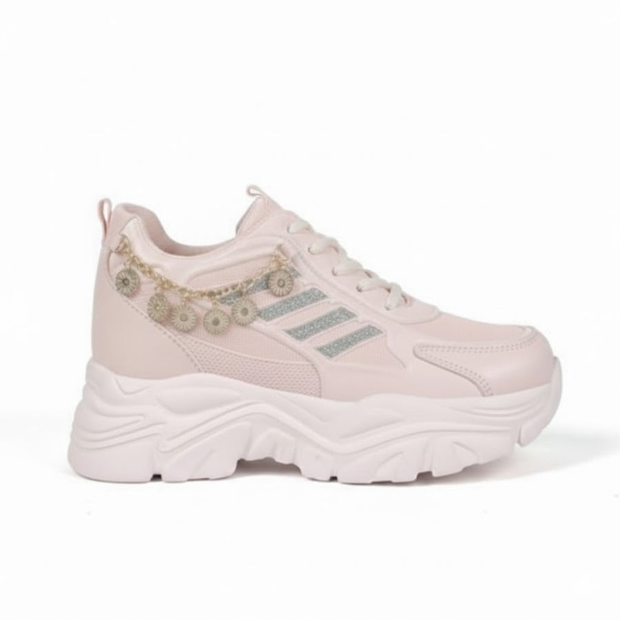 Soft Pink Chunky Fashion Sneakers for Women – Stylish & Comfortable