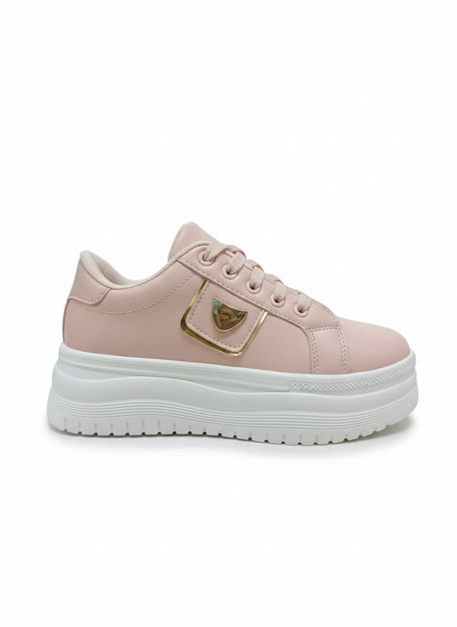 Platform Sneakers for Women – Trendy Chunky Casual Shoes with Gold Detail